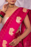 Fuchsia Pink Handwoven Banarasi Pure Silk Saree
