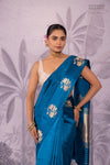 Peacock Blue Handwoven Banarasi Pure Silk Saree