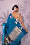 Peacock Blue Handwoven Banarasi Pure Silk Saree