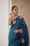 Peacock Blue Handwoven Banarasi Pure Silk Saree