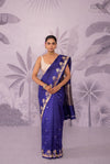 Navy Blue Handwoven Banarasi Pure Silk Saree