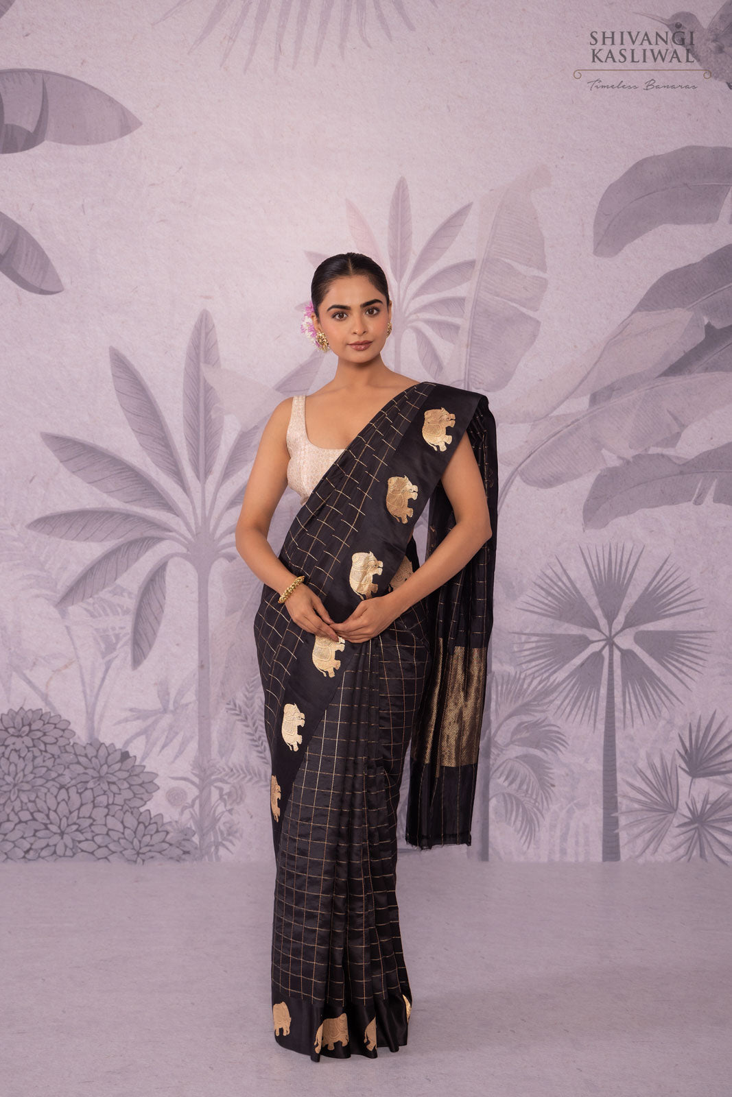 Black Handwoven Banarasi Pure Silk Saree