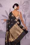 Black Handwoven Banarasi Pure Silk Saree