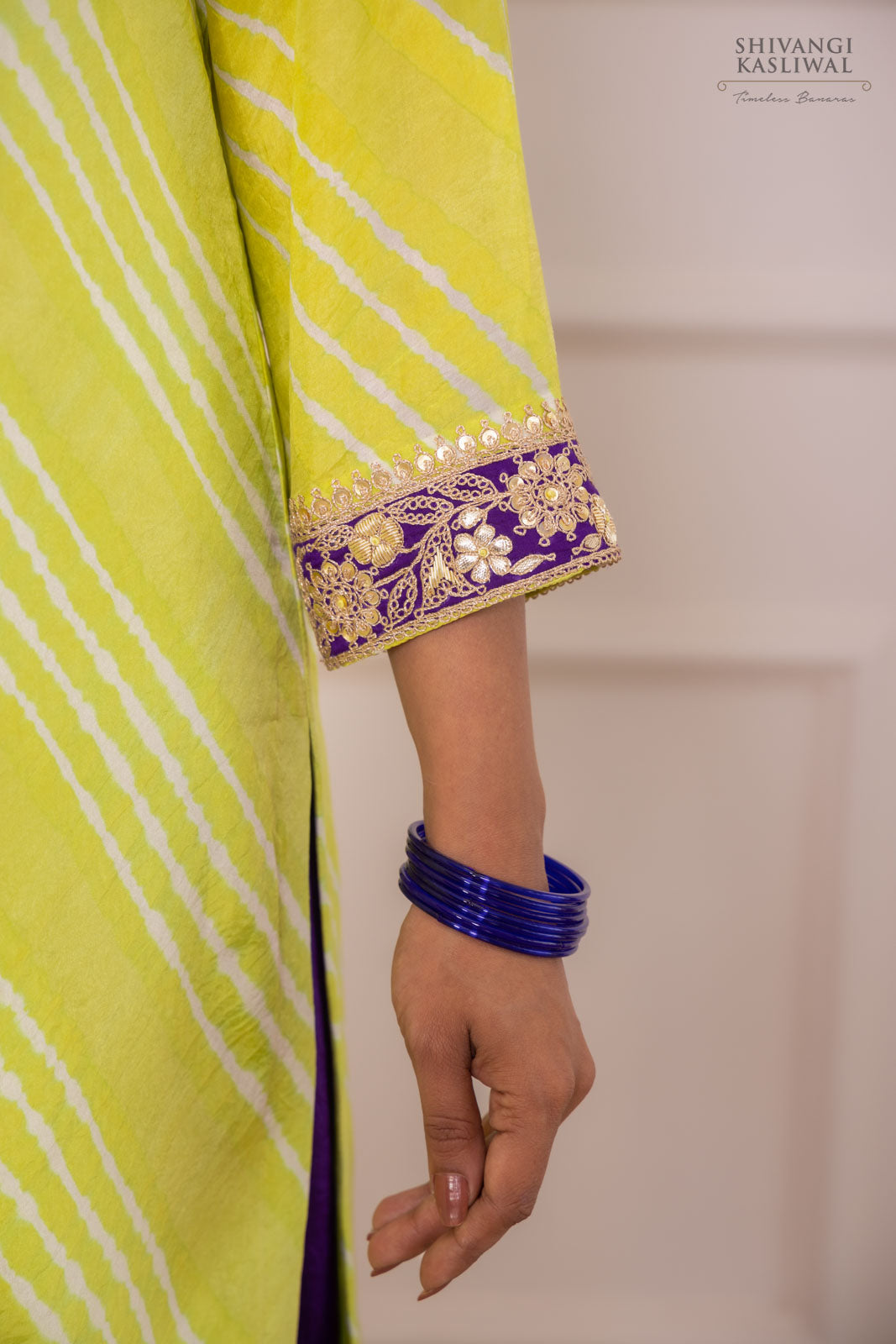 Green Leheriya Habutai Silk Kurta Set