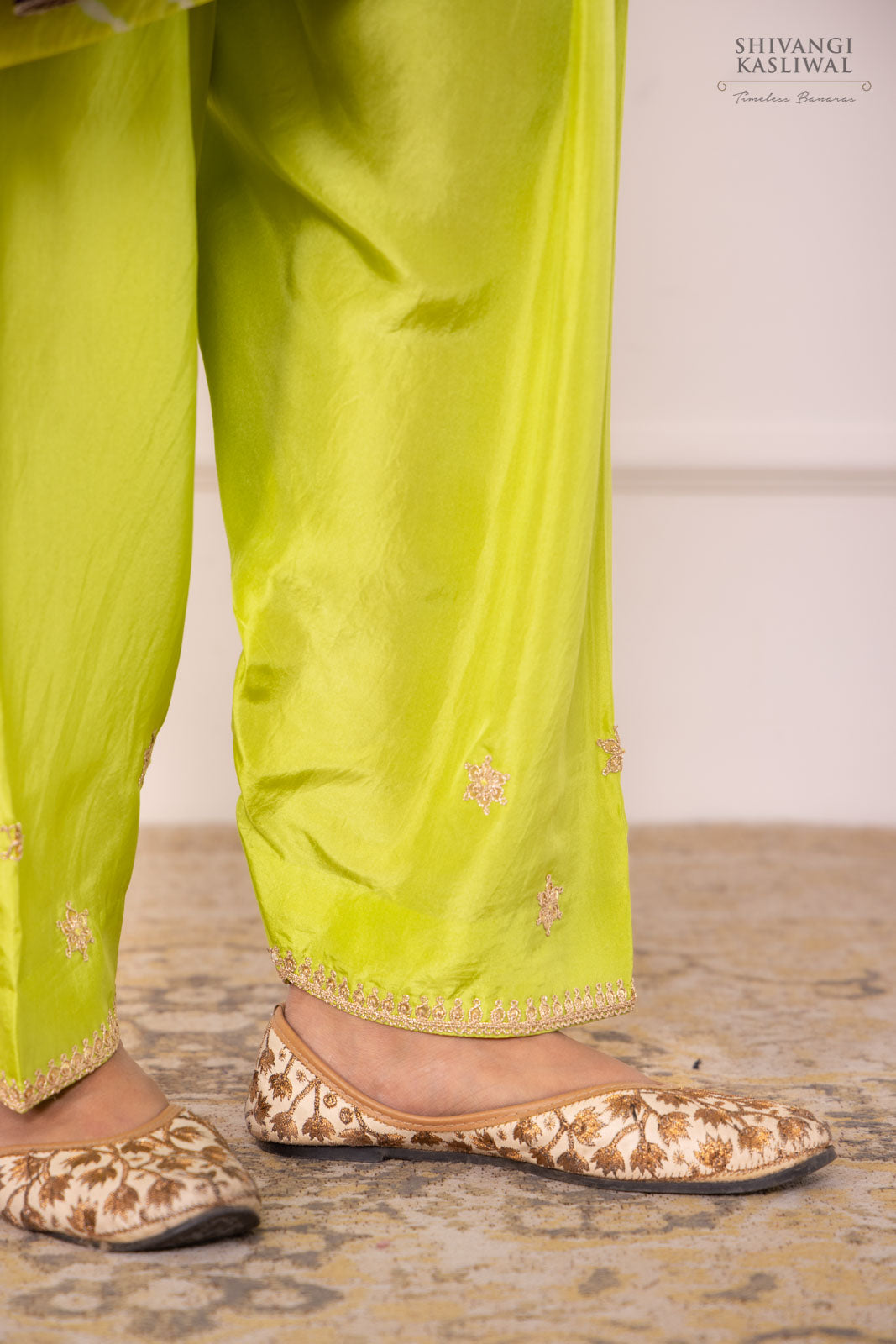 Green Leheriya Habutai Silk Kurta Set