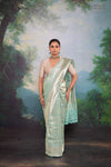 Mint Blue Handwoven Banarasi Silk Saree