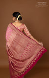Onion Pink Handwoven Banarasi Crepe Silk Saree