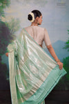 Mint Blue Handwoven Banarasi Silk Saree