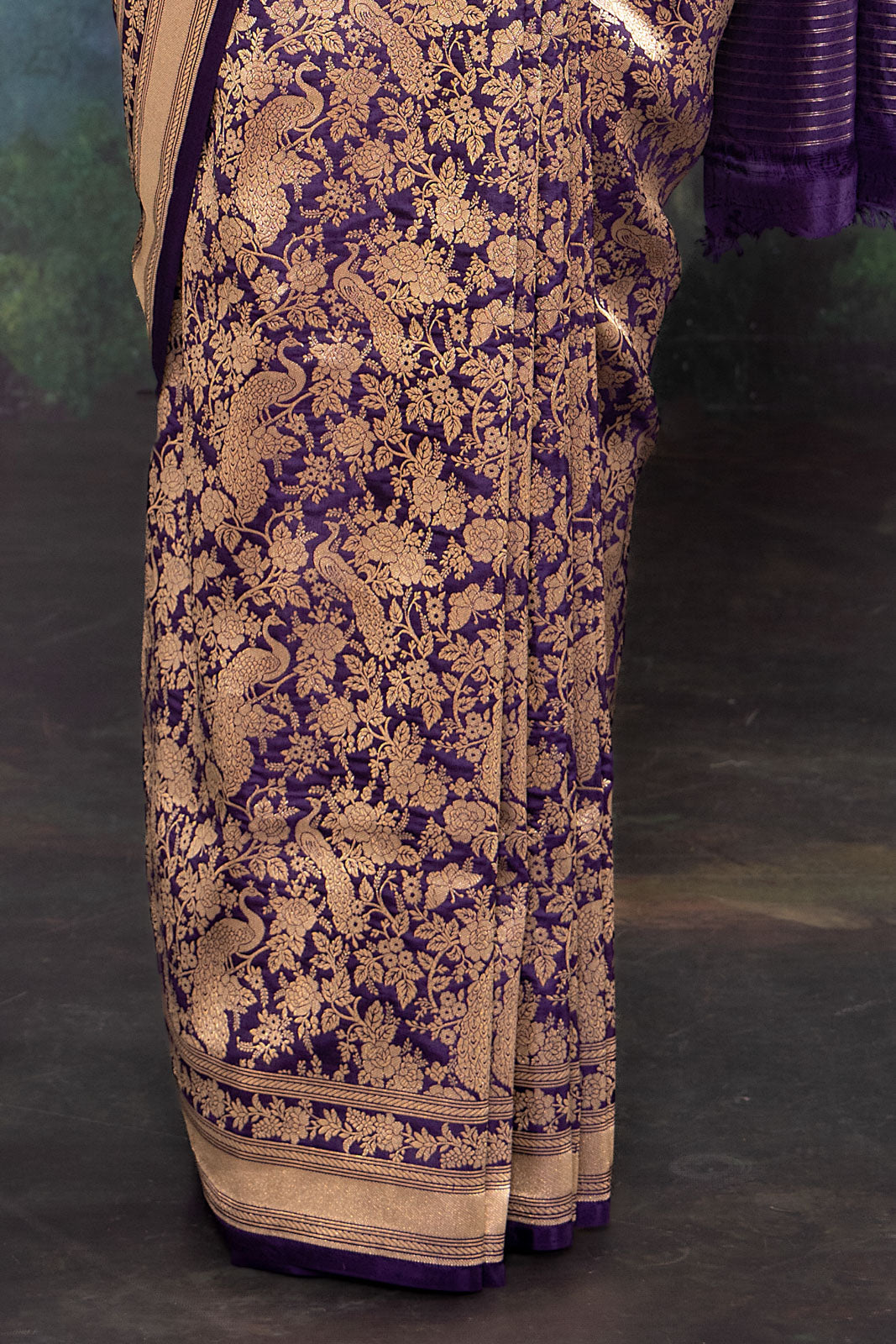 Midnight Blue Handwoven Banarasi Silk Saree