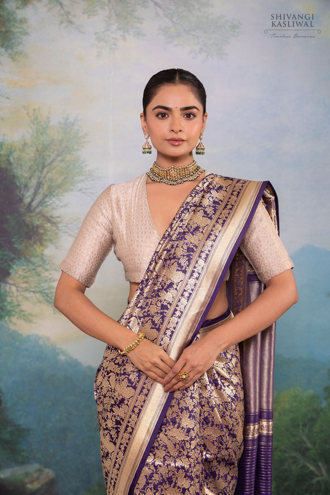 Midnight Blue Handwoven Banarasi Silk Saree