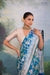 Blue Dual Tone Handwoven Banarasi Silk Saree