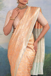 Mint Blue Handwoven Banarasi Silk Saree