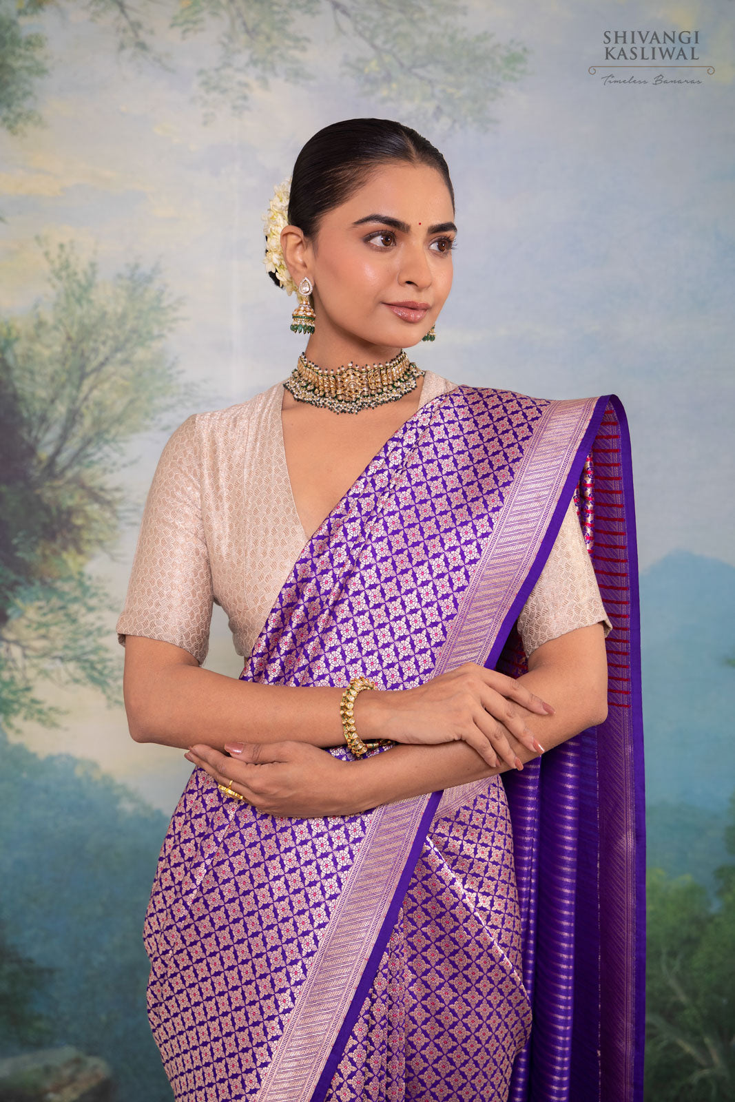 Blue Handwoven Banarasi Silk Saree