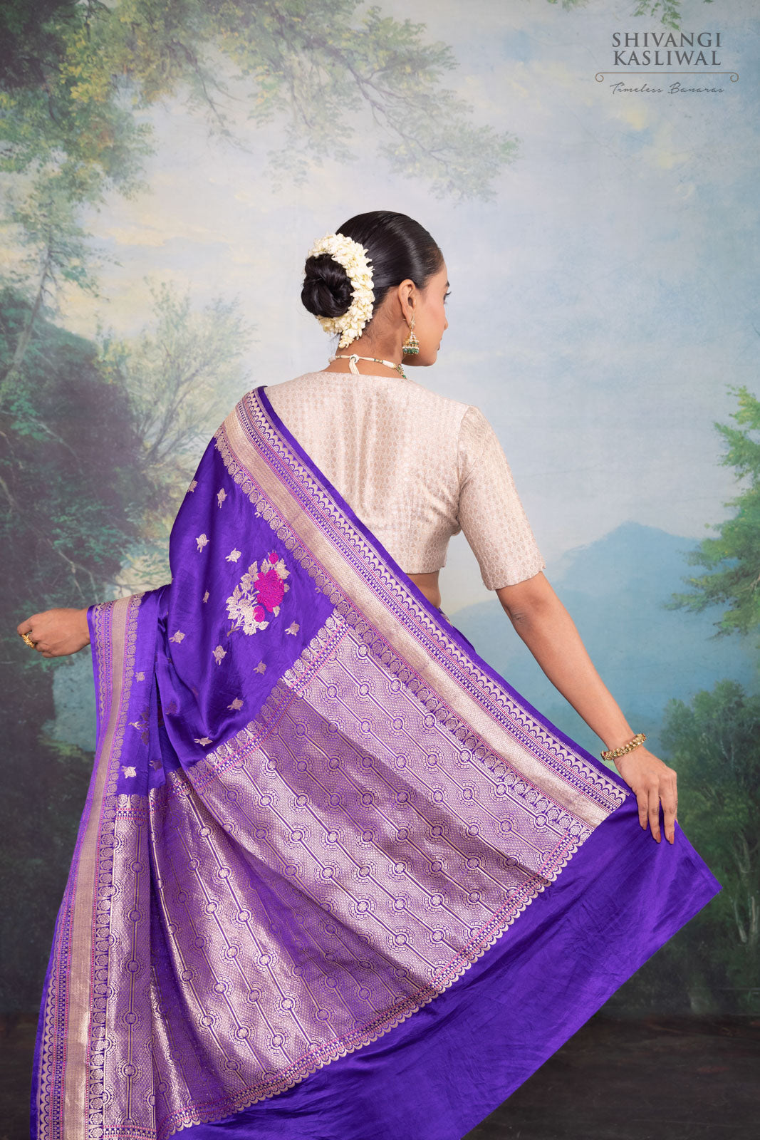 Purple Handwoven Banarasi Silk Saree