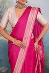 Fuchsia Pink Handwoven Banarasi Silk Saree