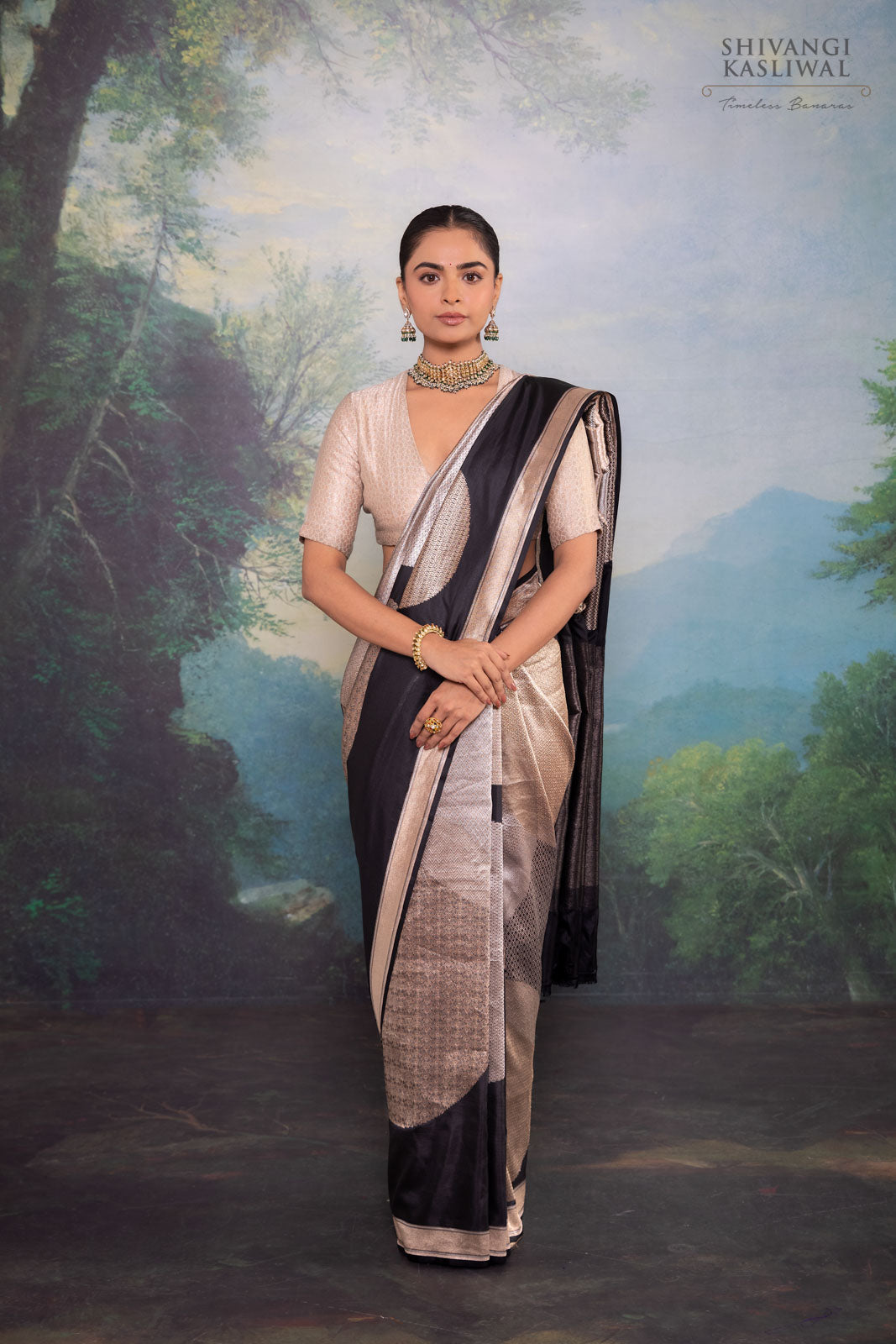 Black Handwoven Banarasi Silk Saree