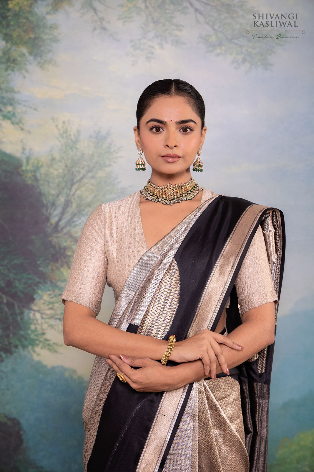 Black Handwoven Banarasi Silk Saree