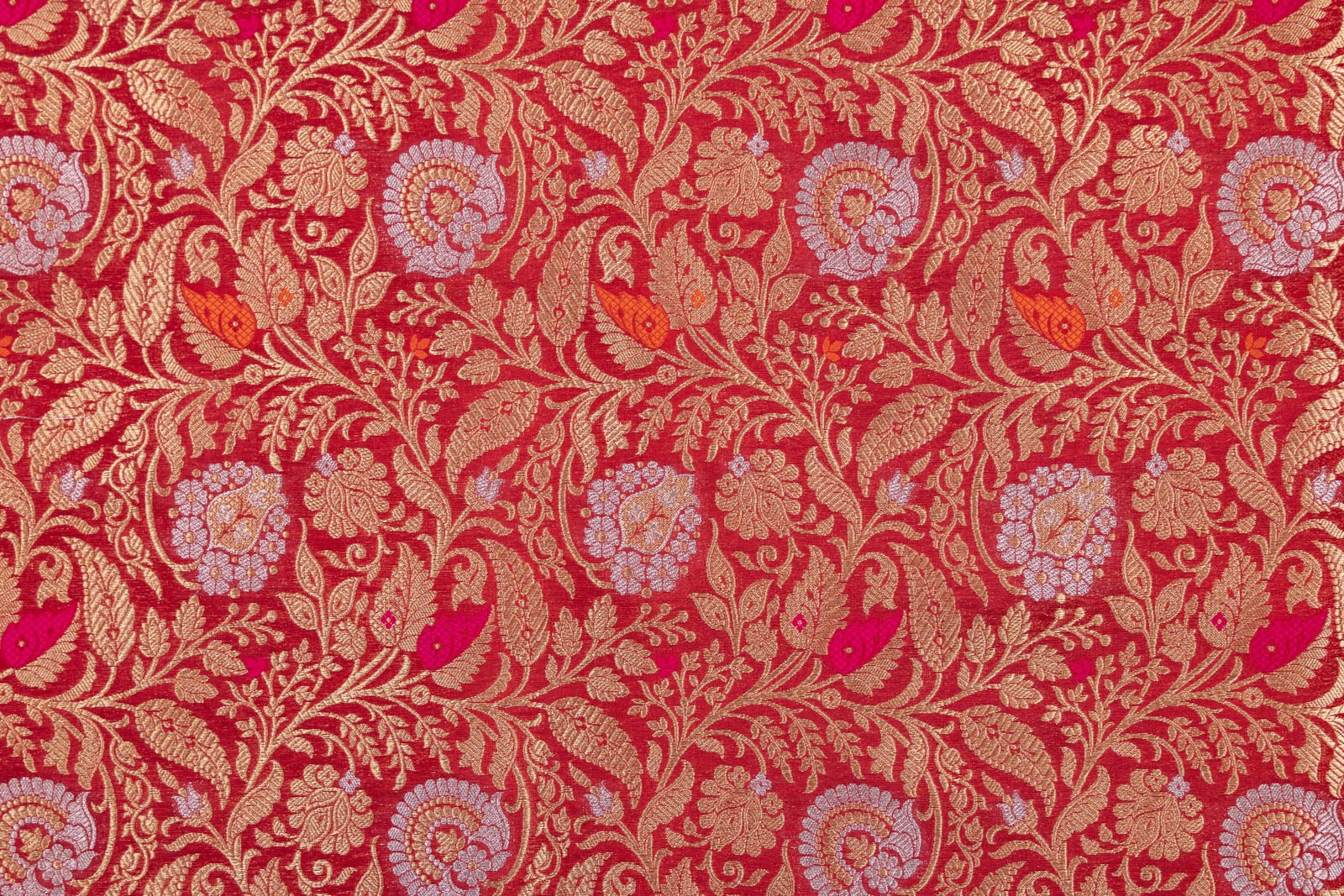 Maroon Handwoven Banarasi Brocade Fabric