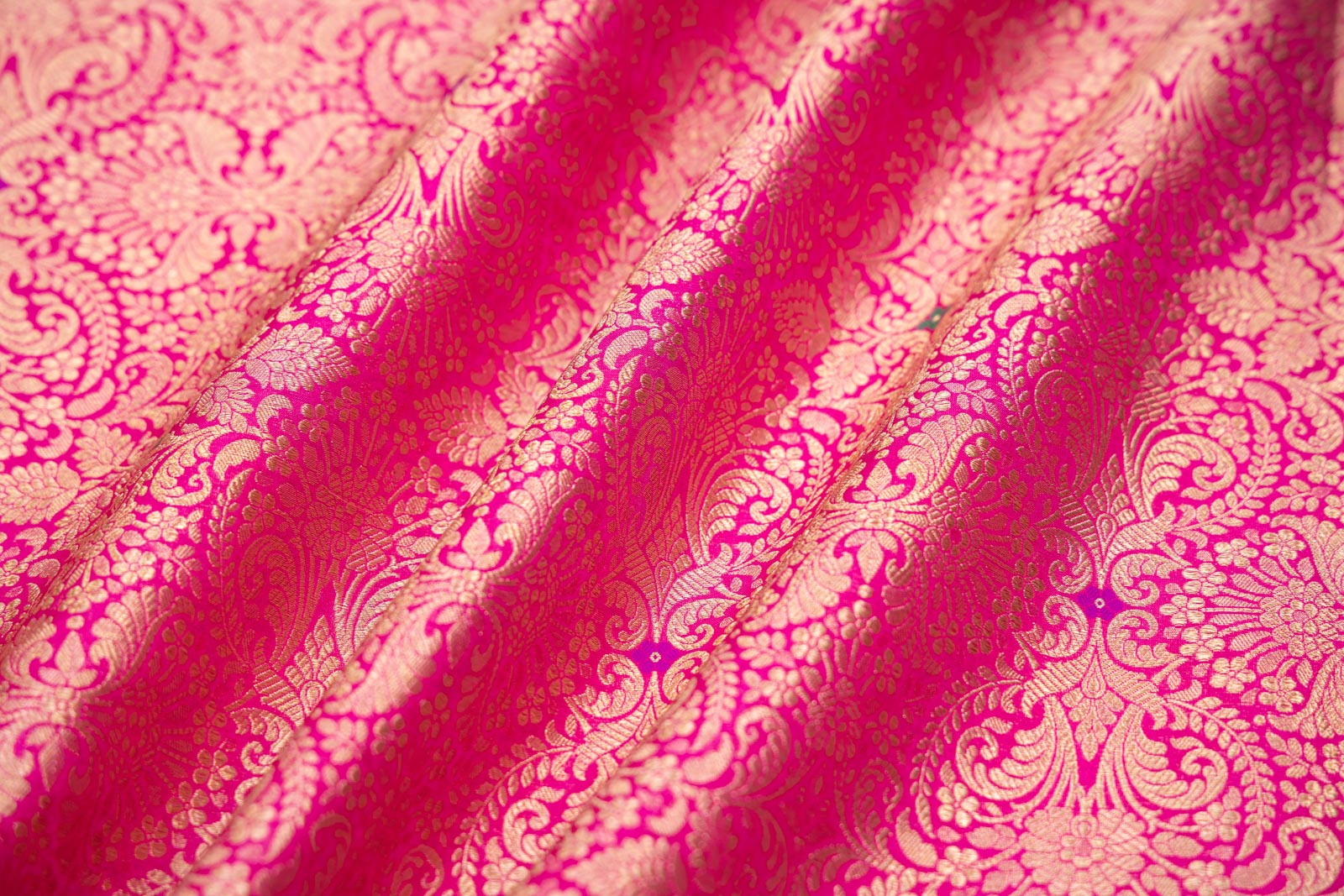Rani Pink Handwoven Banarasi Brocade Fabric