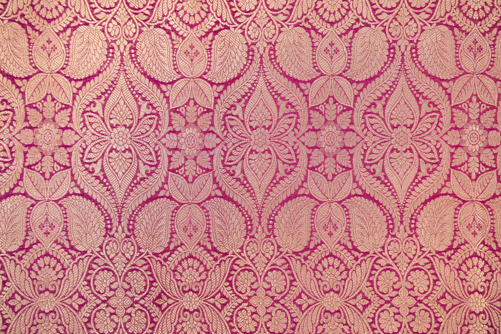 Magenta Pink Handwoven Banarasi Brocade Fabric
