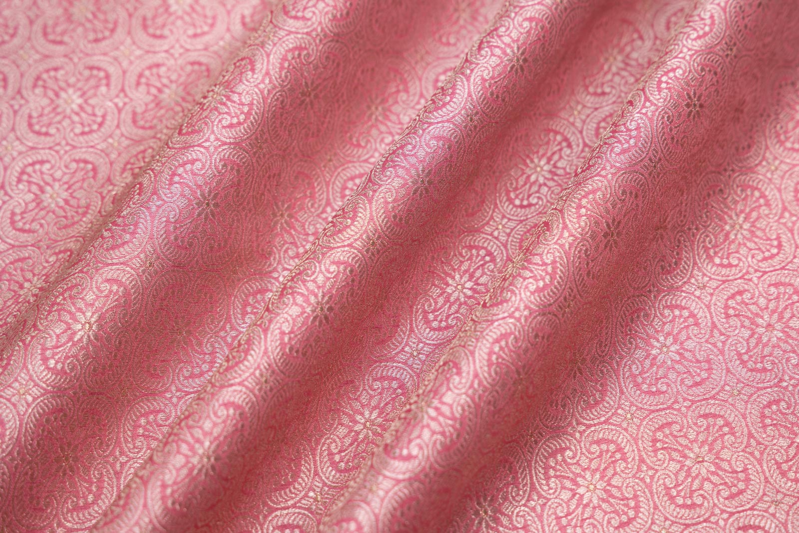 Pink Handwoven Banarasi Brocade Fabric