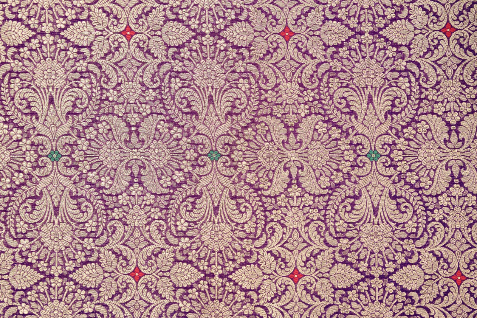 Purple Handwoven Banarasi Brocade Fabric