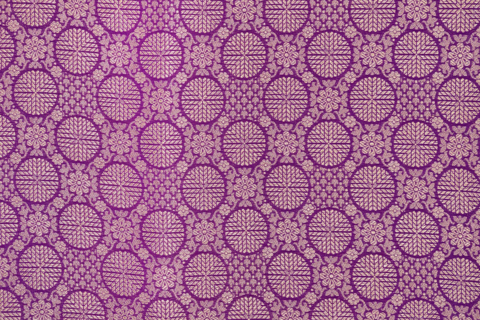 Purple Handwoven Banarasi Brocade Fabric