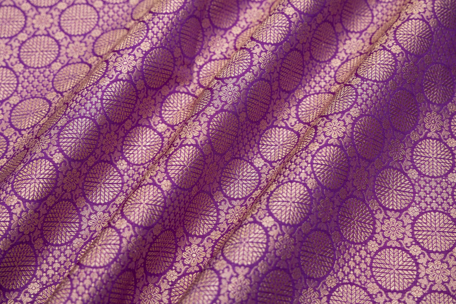 Purple Handwoven Banarasi Brocade Fabric