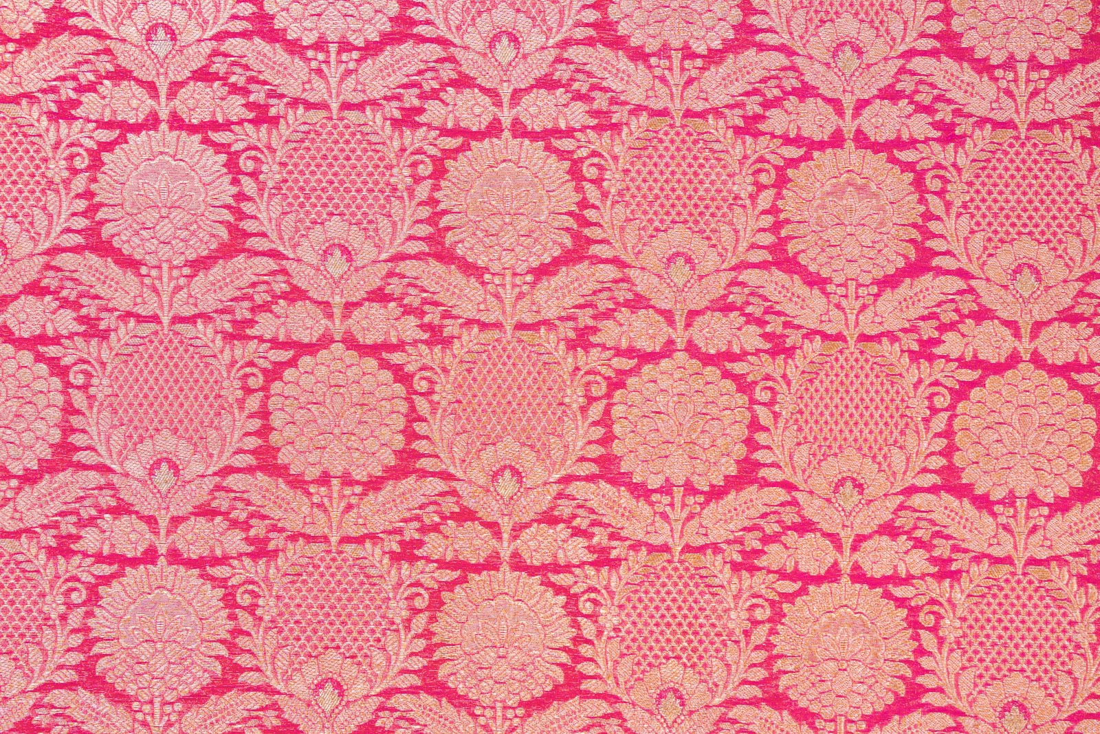 Pink Dual Tone Handwoven Banarasi Brocade Fabric