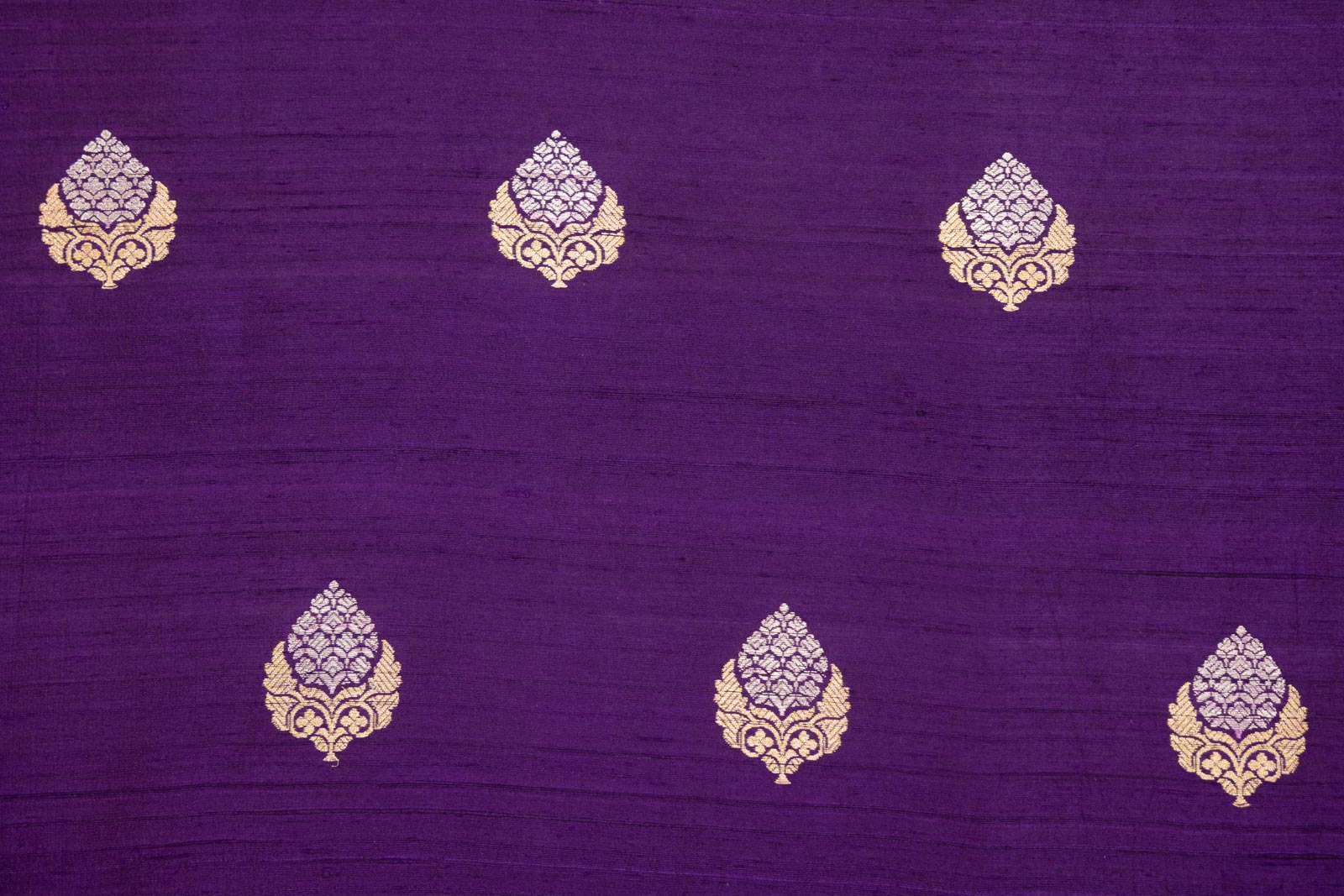 Purple Handwoven Banarasi Raw Silk Fabric