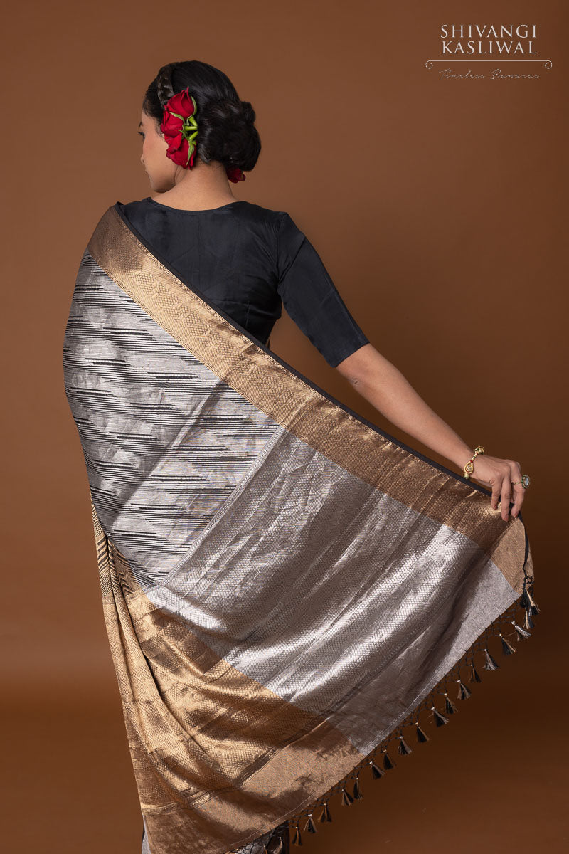 Black Handwoven Banarasi Silk Saree