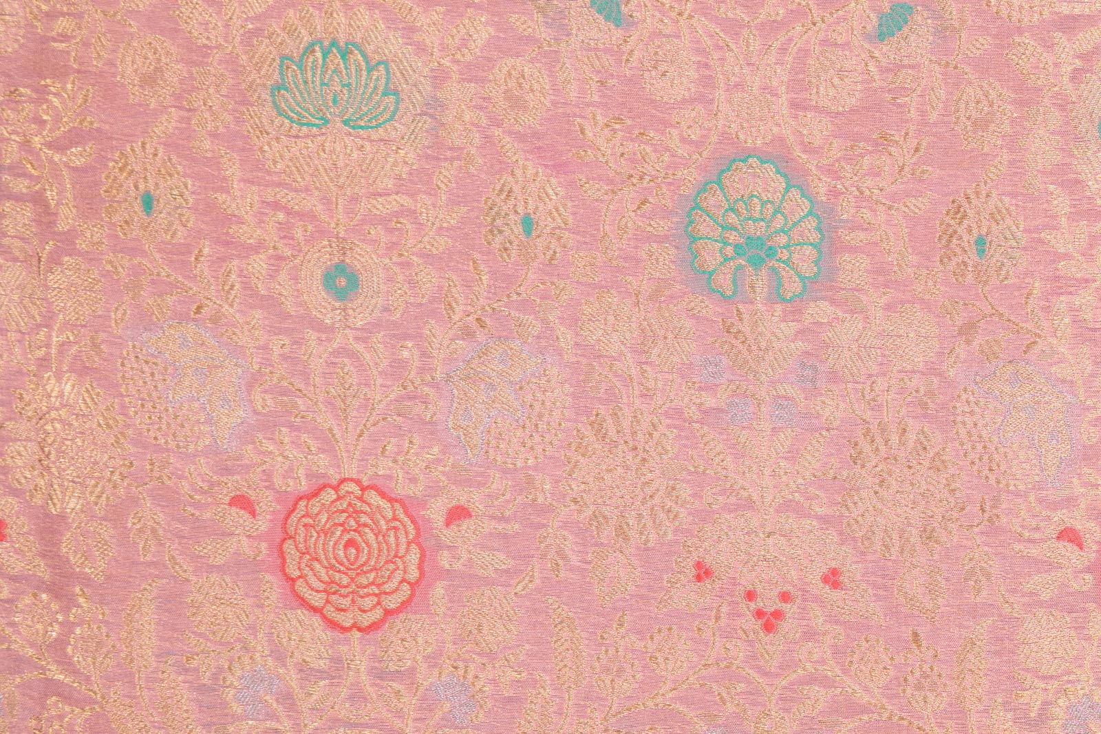Baby Pink Handwoven Banarasi Brocade Fabric