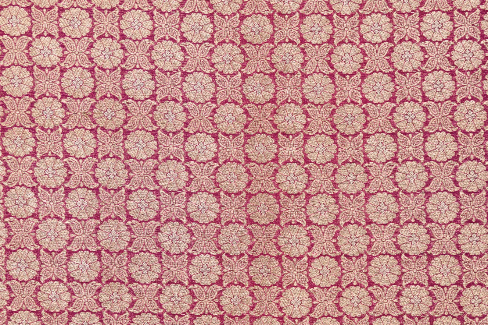 Magenta Pink Handwoven Banarasi Brocade Fabric