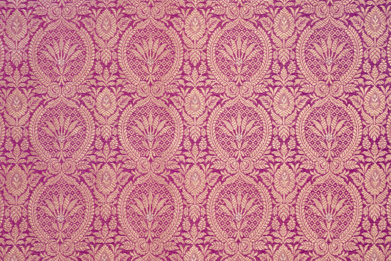 Magenta Pink Handwoven Banarasi Brocade Fabric