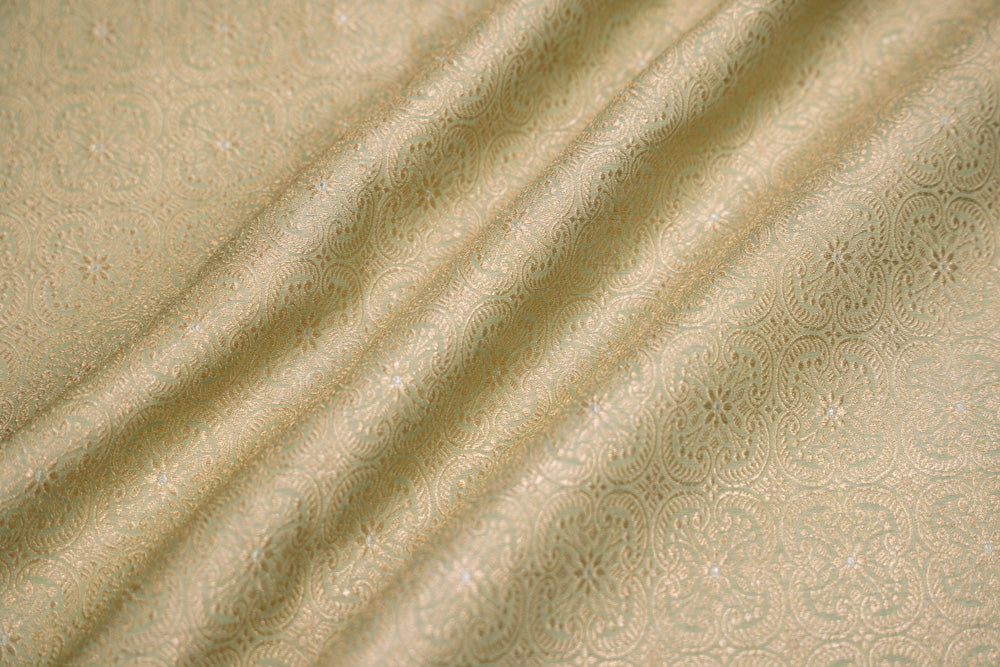Pista Green Handwoven Banarasi Brocade Fabric