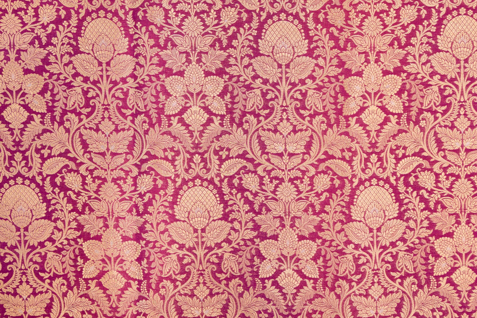 Magenta Pink Handwoven Banarasi Brocade Fabric