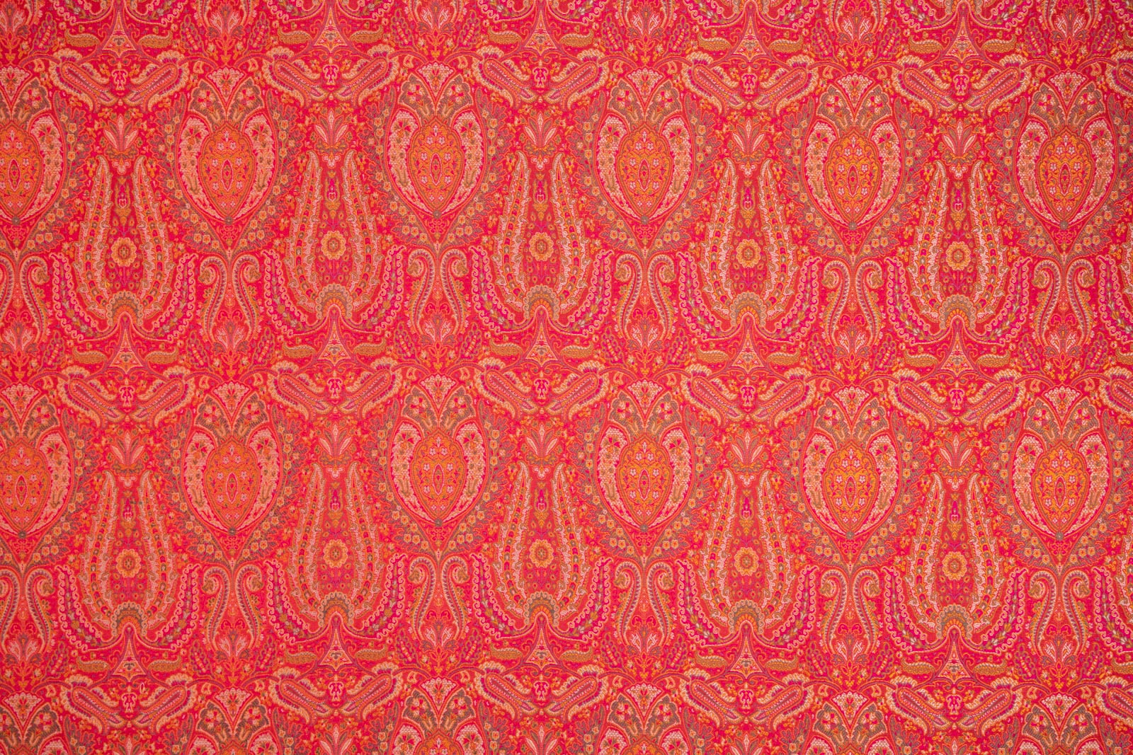 Red Handwoven Banarasi Tanchoi Silk Fabric