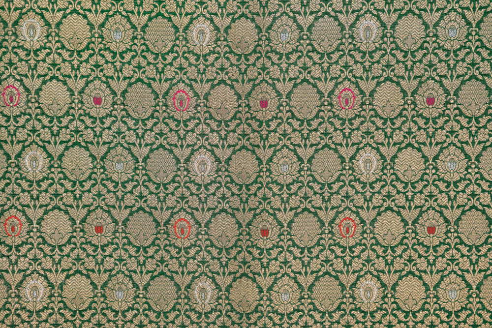 Green Handwoven Banarasi Brocade Fabric