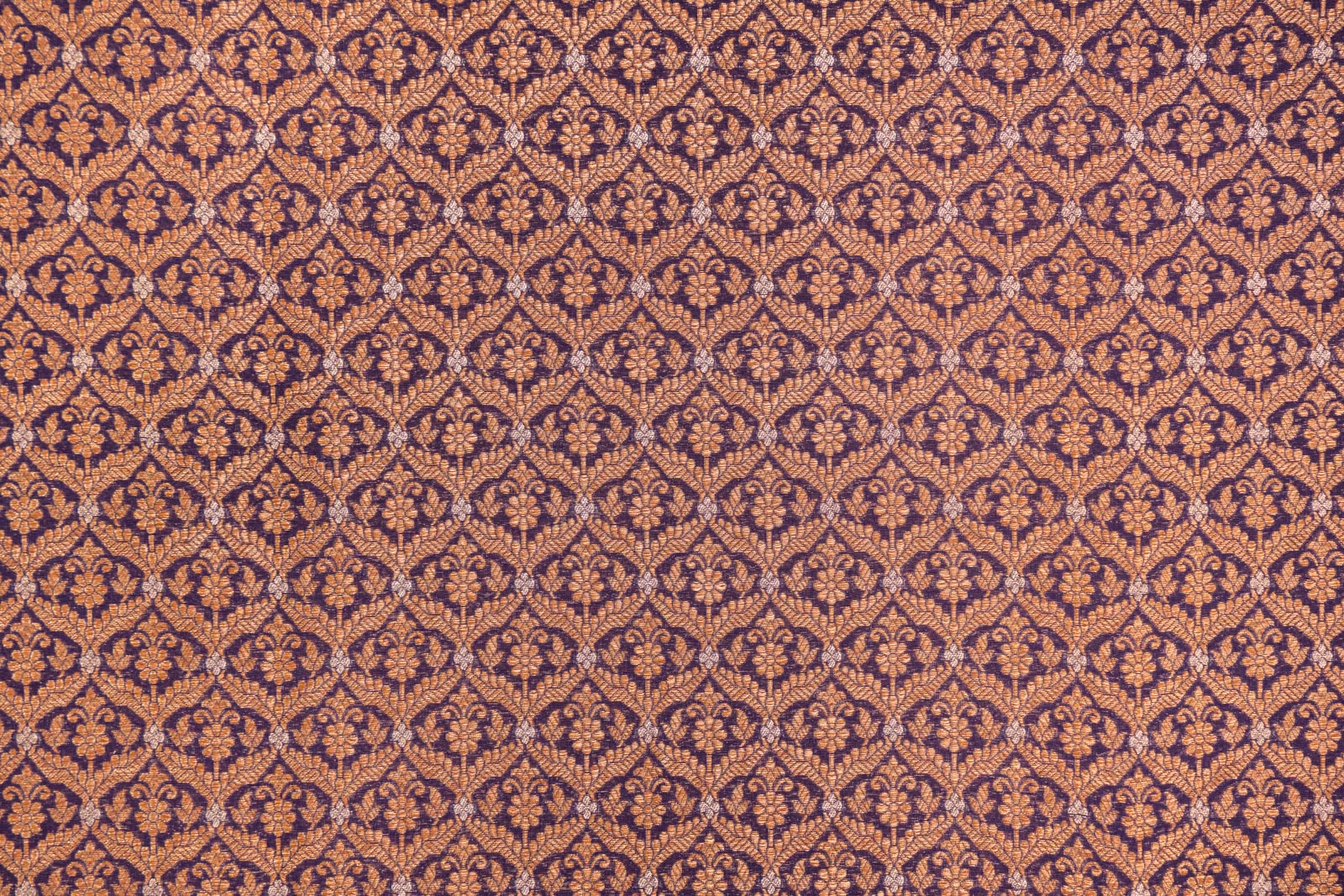 Navy Blue Handwoven Banarasi Brocade Fabric