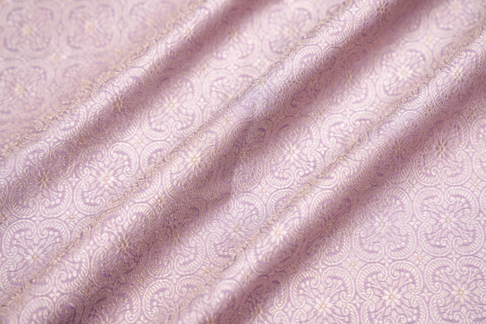 Lavender Handwoven Banarasi Brocade Fabric
