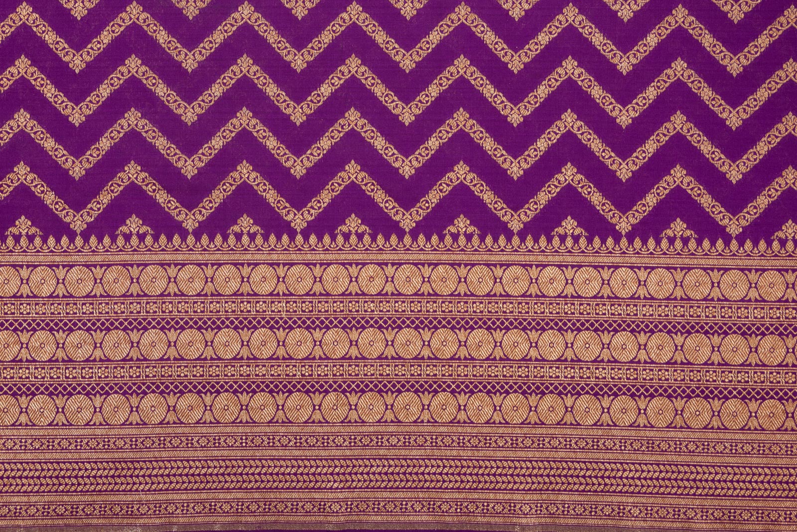 Purple Handwoven Banarasi Silk Fabric