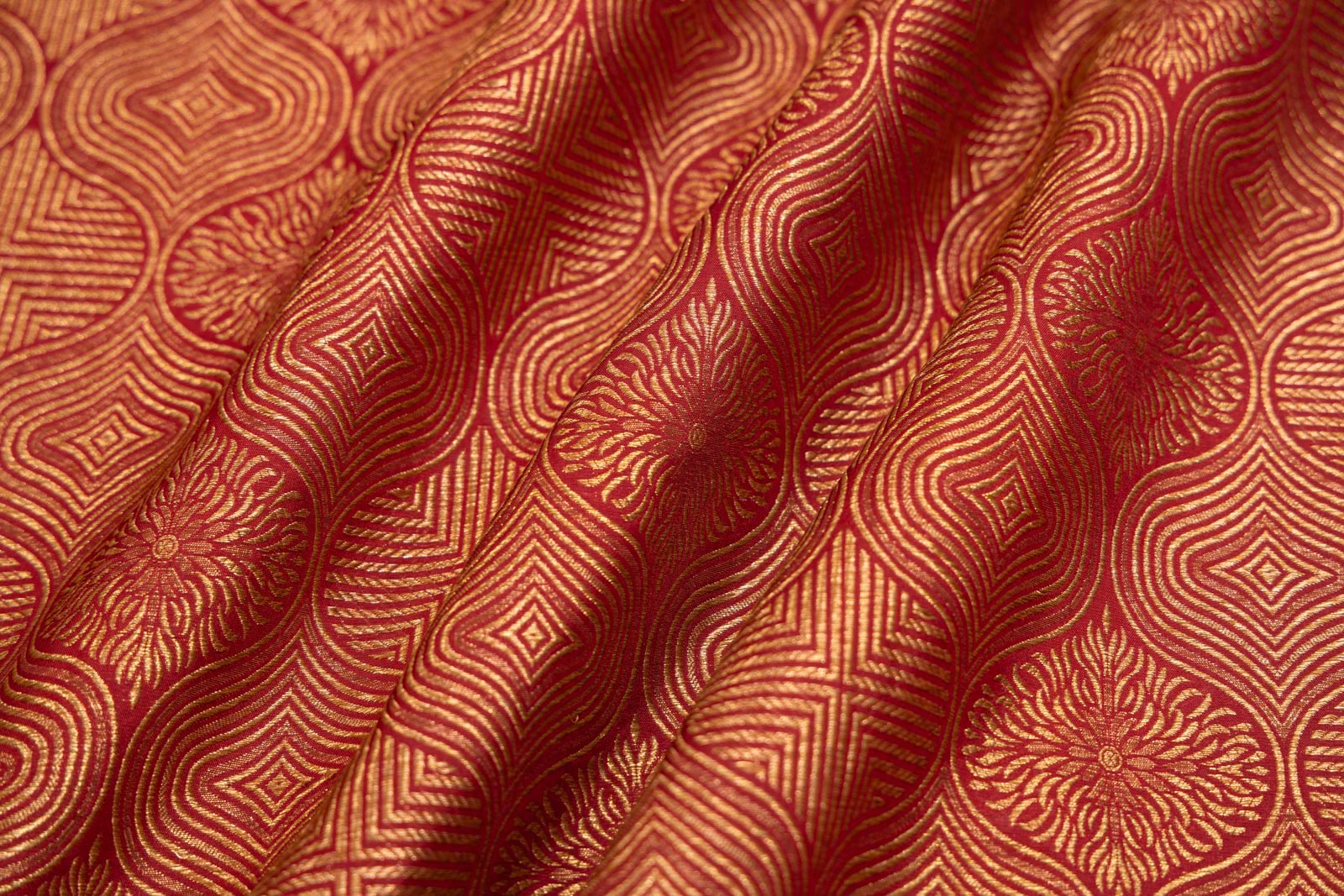 Maroon Handwoven Banarasi Brocade Fabric