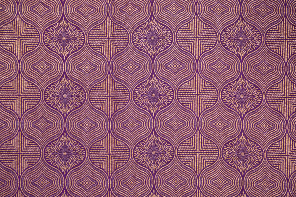 Purple Handwoven Banarasi Brocade Fabric