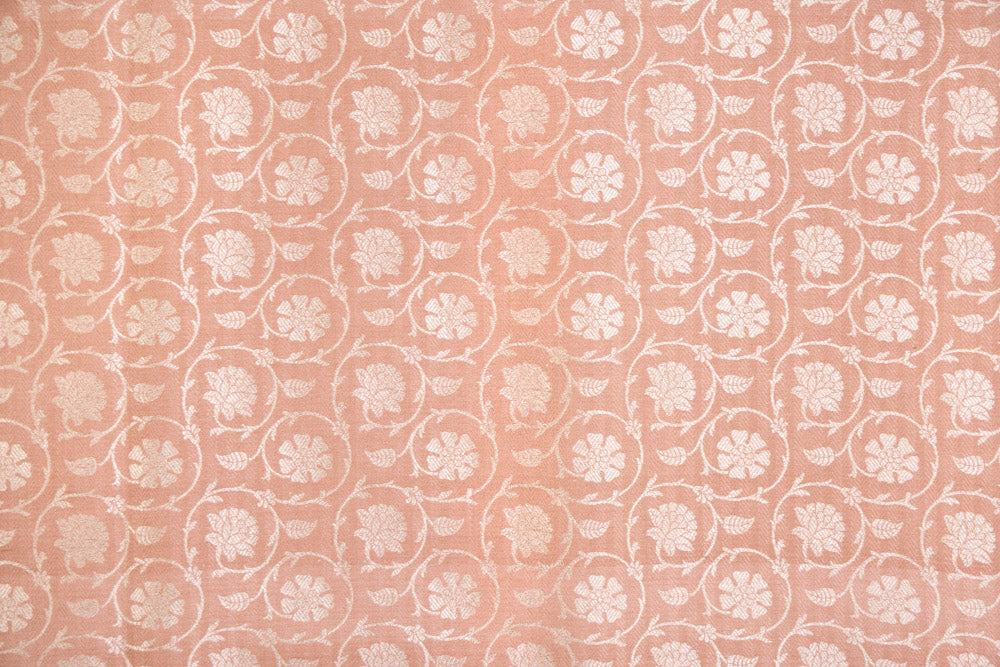Dusty Rose Handwoven Banarasi Silk Fabric