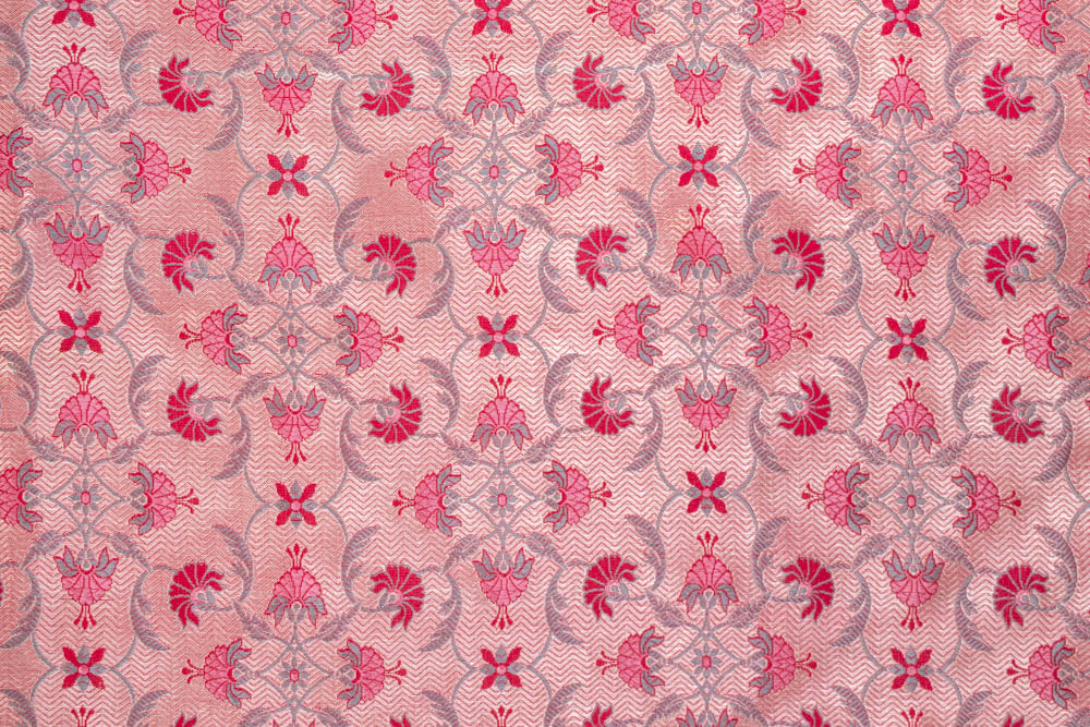 Red Handwoven Banarasi Silk Fabric