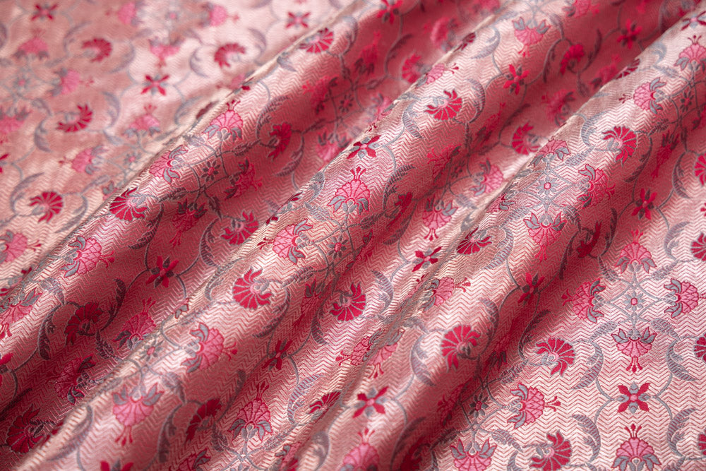 Red Handwoven Banarasi Silk Fabric