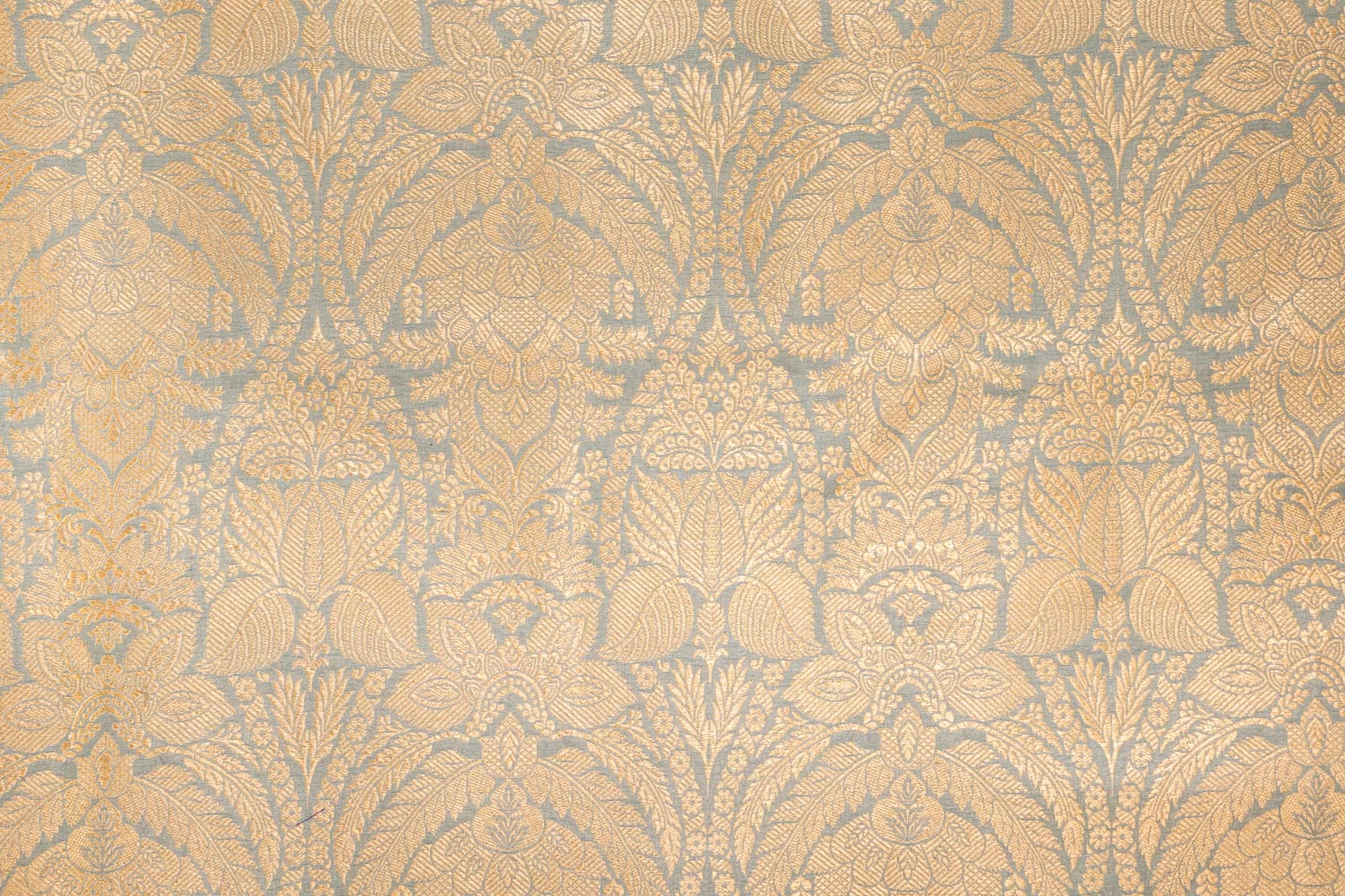 Powder Blue Handwoven Banarasi Silk Fabric