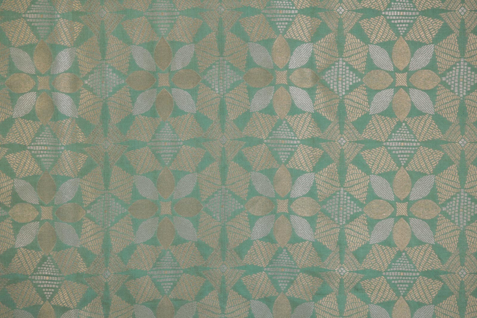 Mint Blue Handwoven Banarasi Silk Fabric