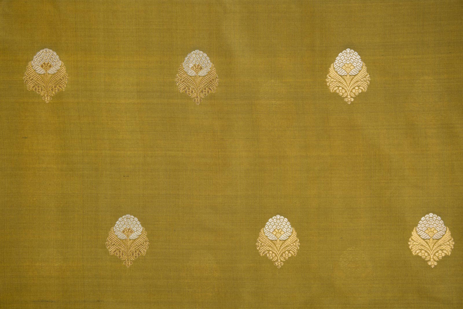 Mehendi Green Handwoven Banarasi Silk Fabric