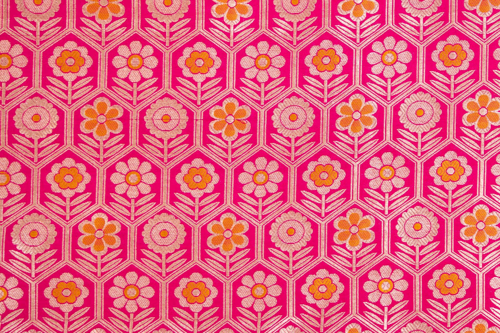 Pink Handwoven Banarasi Silk Fabric